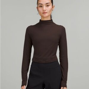 Lululemon Athletica All Aligned Mock Neck Long sleeve French Press Size 0
